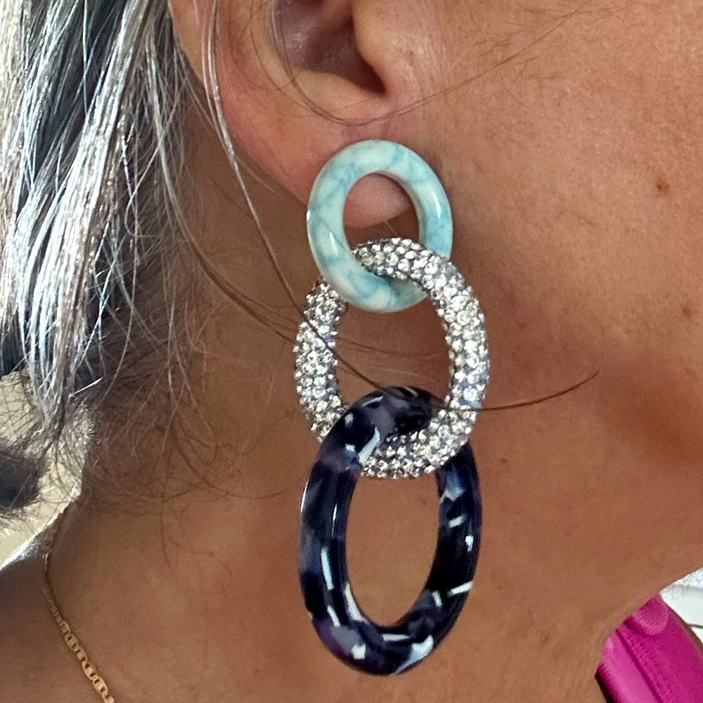 LELE sadoughi triple hoops long earrings - Picture 6 of 11